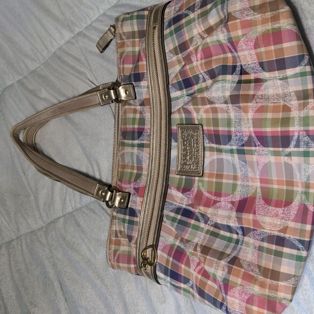 AUTHENTIC Vintage Poppy Daisy Madras Coach Shoulder Bag